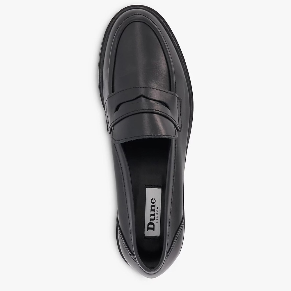 New Dune London Leather Black Loafers